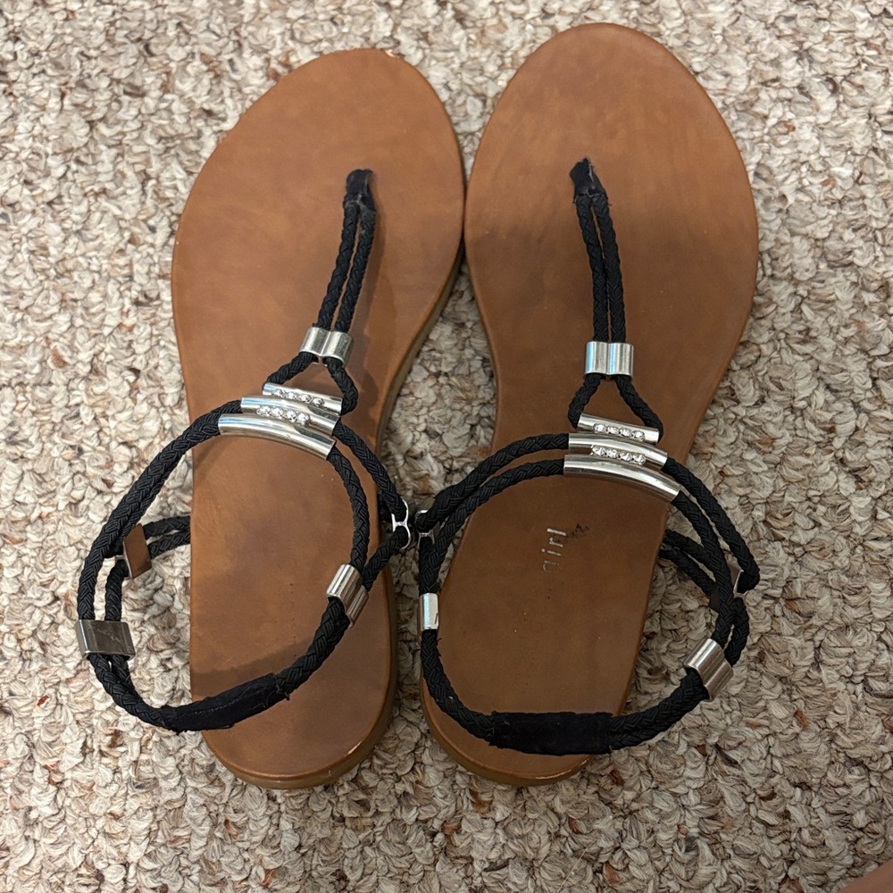 Elegant Black and Brown Sandals